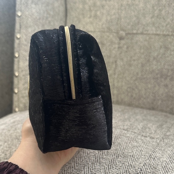 Dior Black Velvet Cosmetic Pouch with Gold Logo - Picture 5 of 9